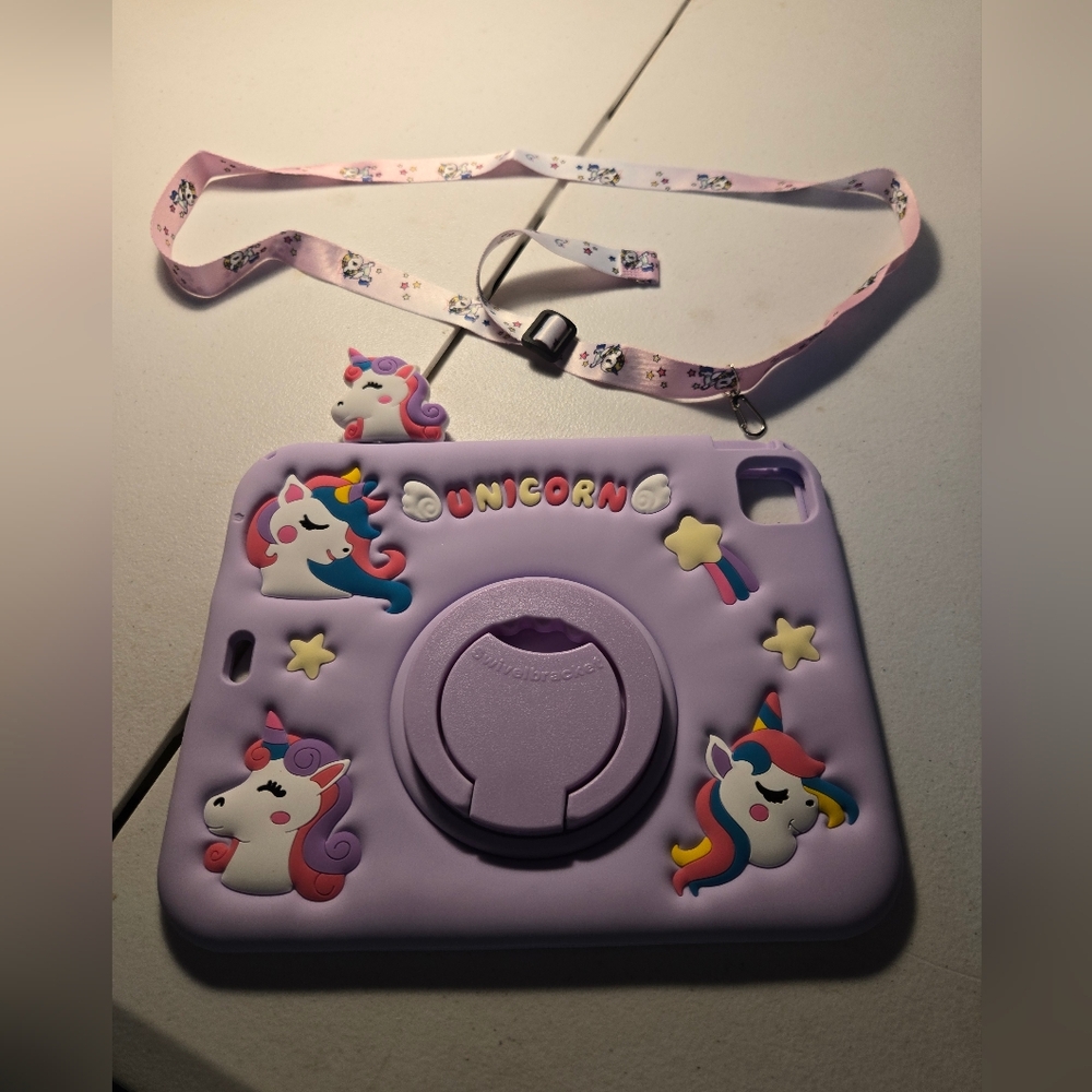 Ipad PRO 11 2024 Unicorn Purple Case Shockproof with stand and strap New